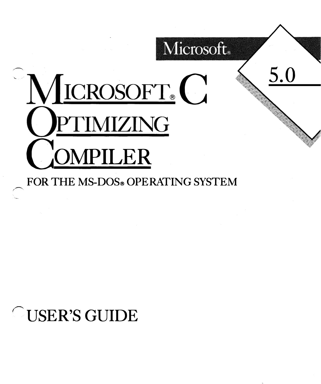 Microsoft C Compiler 5.0 | PCjs Machines