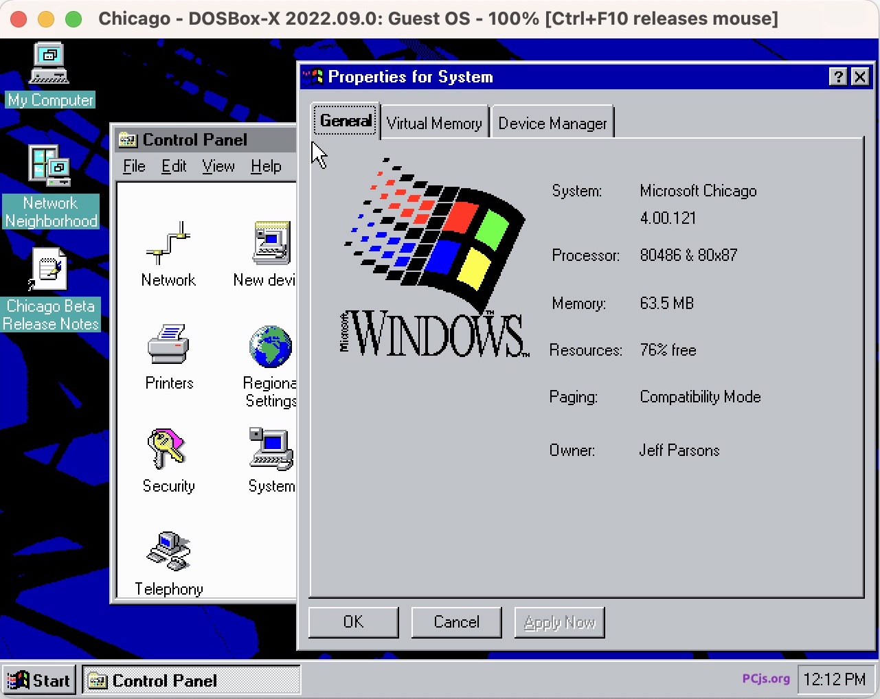 Microsoft Windows 95: Build 121 | PCjs Machines
